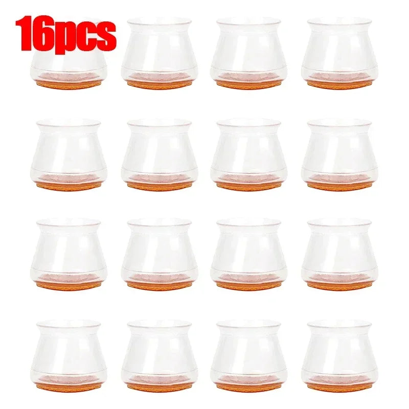 Protetor de silicone para cadeira perna com feltro, móveis pés almofadas, piso capa protetora para antiderrapante sofá mesa e cadeiras, 24pcs