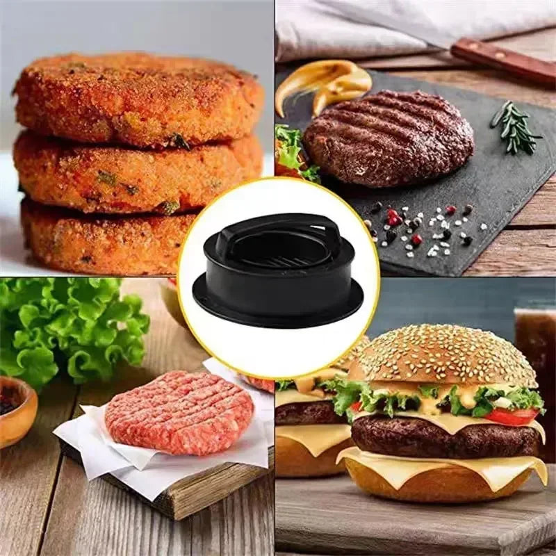 Forma para Hambúrguer Recheado 3 em 1 Premium - Hamburguer Gourmet Caseiro, Fácil Uso, Churrasco & Lanches