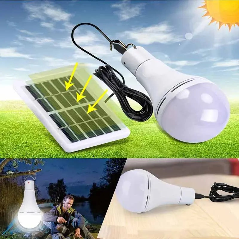 Lâmpada solar led ao ar livre à prova água portátil solar jardim pendurado luz caminhadas pesca luzes de emergência